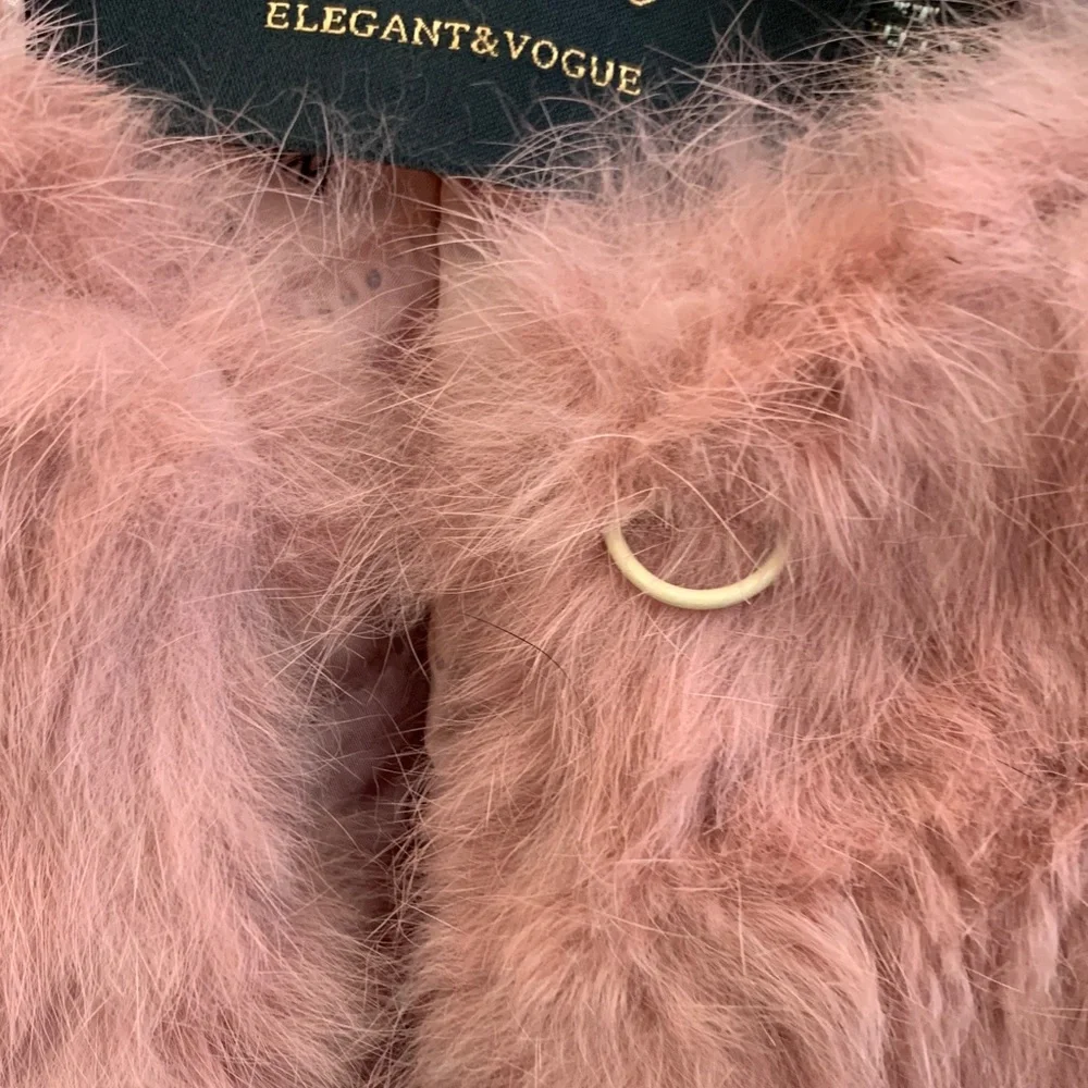 Pink Rabbit Fur Jacket - Picture 4 of 4